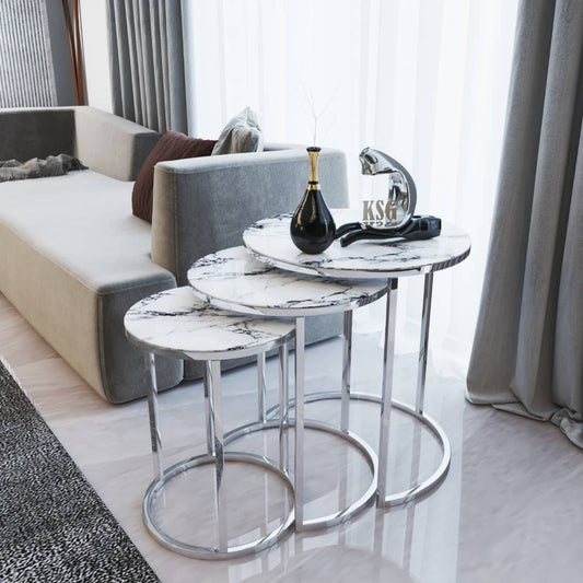Cappa Round Nest Of Tables Set - 3 Pieces Nesting Table